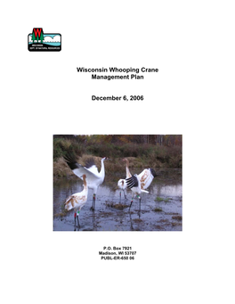 Wisconsin Whooping Crane Management Plan December 6, 2006