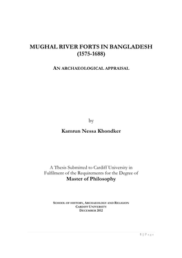 Mughal River Forts in Bangladesh (1575-1688)