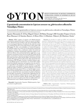 Capsaicinoids Concentration in Capsicum Annuum Var