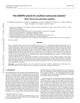 The HARPS Search for Southern Extra-Solar Planets: XXVI: Seven