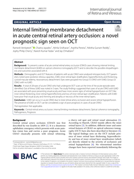 Internal Limiting Membrane Detachment in Acute Central Retinal