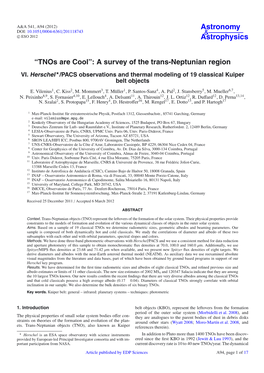 “Tnos Are Cool”: a Survey of the Trans-Neptunian Region VI