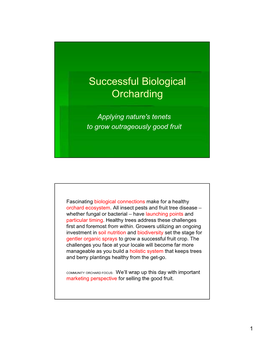 Successful Biological Orcharding