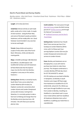 Devil's Punch Bowl and Surrey Heaths Bentley Station