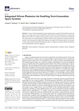 Integrated Silicon Photonics for Enabling Next-Generation Space Systems