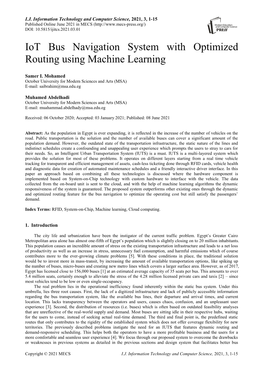 Iot Bus Navigation System with Optimized Routing Using Machine Learning