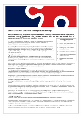 Better Transport Contracts and Significant Savings