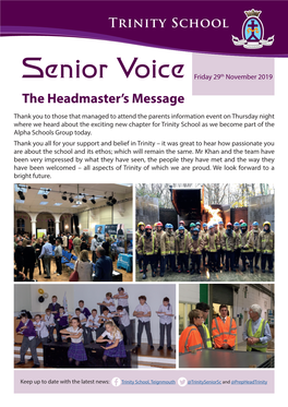 29Th November 2019 the Headmaster’S Message