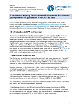 (EPA) Methodology (Version 8) for 2021 to 2025