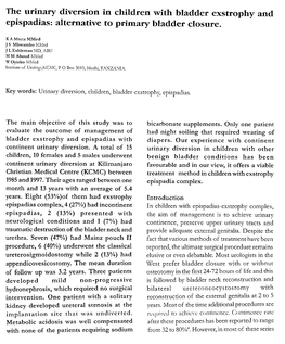 The Urinary Diversion in Children with Bladder Exstrophy and Epispadias: Alternative to Primary Bladder Closure