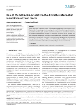 Role of Chemokines in Ectopic Lymphoid Structures Formation in Autoimmunity and Cancer