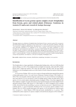Identification of Aceria Genistae Species Complex (Acari
