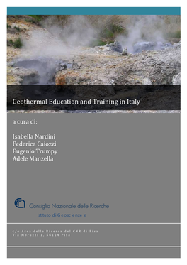 Geothermal Education and Training in Italy