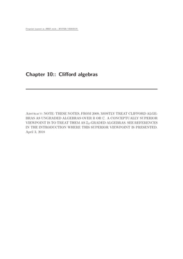 Clifford Algebras