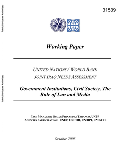 Working Paper UNITED NATIONS / WORLD