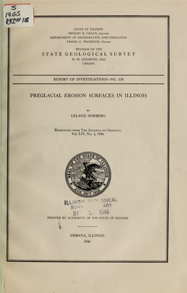 Preglacial Erosion Surfaces in Illinois