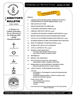 Director's Bulletin