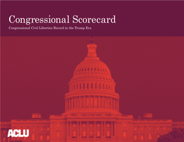 ACLU Congressional Scorecard Evaluates Votes by Members of Congress on Key Legislation Affecting Civil Liberties and Civil Rights Since January 2017