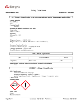 Safety Data Sheet Material Name: JATO SDS ID: 0571 (ISRAEL)