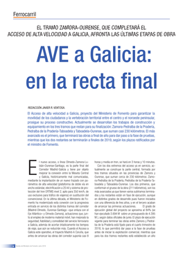 AVE a Galicia: En La Recta Final