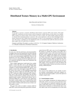 Distributed Texture Memory in a Multi-GPU Environment