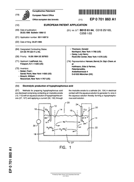 Electrolytic Production of Hypophosphorous Acid