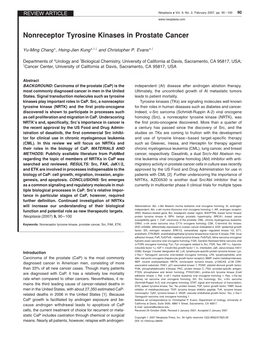 Nonreceptor Tyrosine Kinases in Prostate Cancer