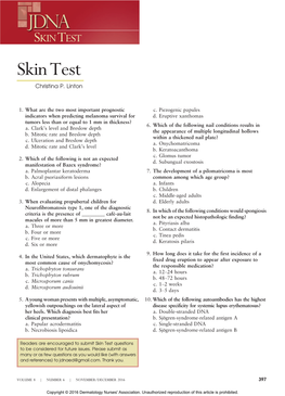 Skin Test Christina P