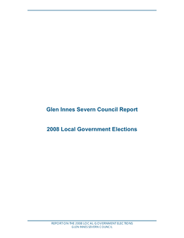 Glen Innes Severn Council Report 2008 Local Government Elections