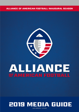 2019 Alliance of American Football Media Guide