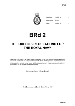 The Queen's Regulations for the Royal Navy