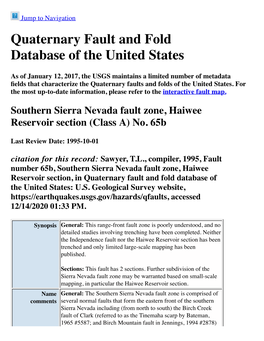 Quaternary Fault and Fold Database of the United States