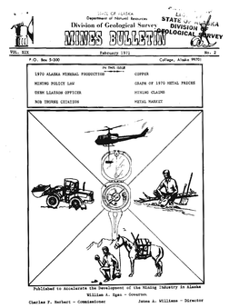 1970 Alaska Mineral Production Copper I Bob
