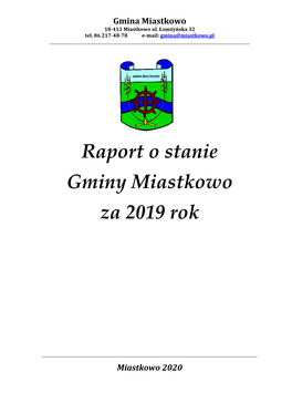 Raport O Stanie Gminy 2019