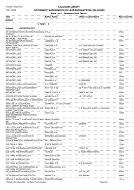 List of Reference Book Details