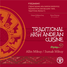 TRADITIONAL HIGH ANDEAN CUISINE ORGANISATIONS and RESCUING THEIR Communities