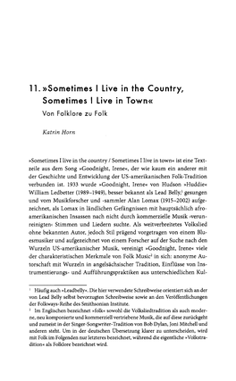 11. »Sometimes I Live in the Country, Sometimes I Live in Town« Von Folklore Zu Folk