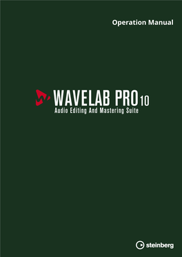 Wavelab Pro 10.0.30 Table of Contents