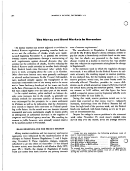 The Money and Bond Markets in November 1972