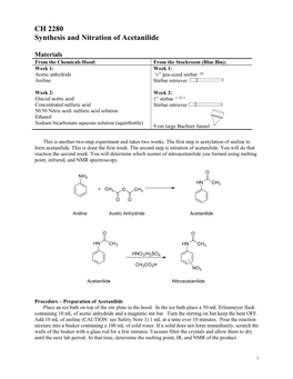 CH 2280 Synthesis and Nitration of Acetanilide