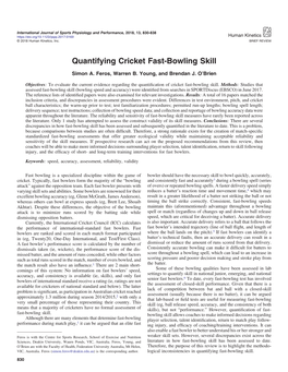 Quantifying Cricket Fast-Bowling Skill
