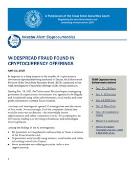 Widespread Fraud Found in Cryptocurrency Offerings