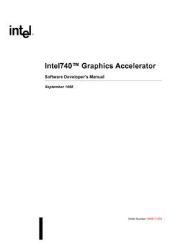 Intel740™ Graphics Accelerator