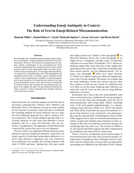 Understanding Emoji Ambiguity in Context: the Role of Text in Emoji-Related Miscommunication