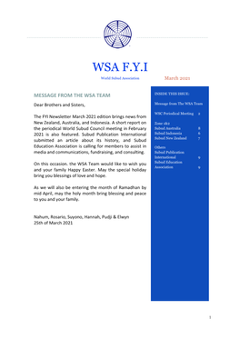 WSA F.Y.I World Subud Association March 2021