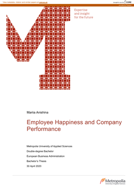 Employee Happiness and Company Performance