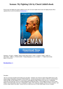 Iceman: My Fighting Life by Chuck Liddell Ebook