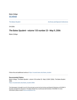 The Bates Spudent - Volume 135 Number 23 - May 9, 2006