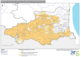 Répartition Communale Du Potentiel Radon Géogénique Des Pyrénées-Orientales ¯