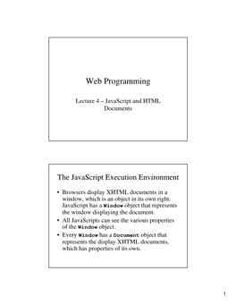 Web Programming